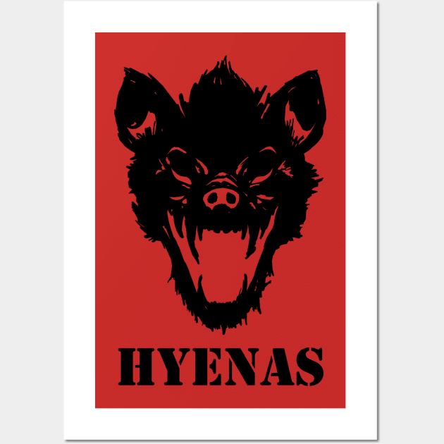 Hyenas (black) Wall Art by cabinboy100